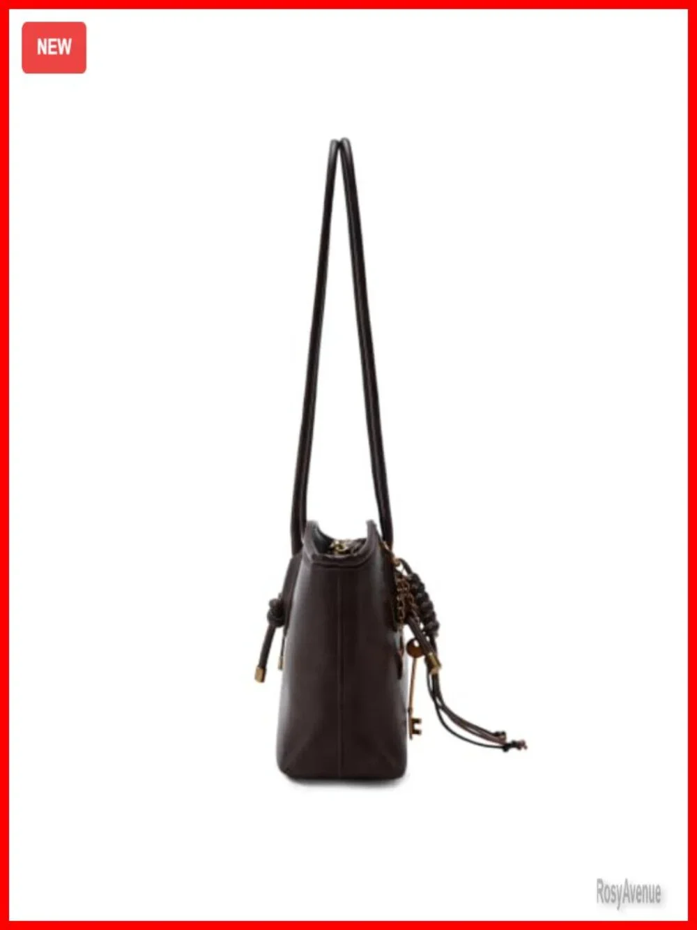 Vintage Faux Leather Hobo Handbag with Key Pendant - Spacious Shoulder Bag